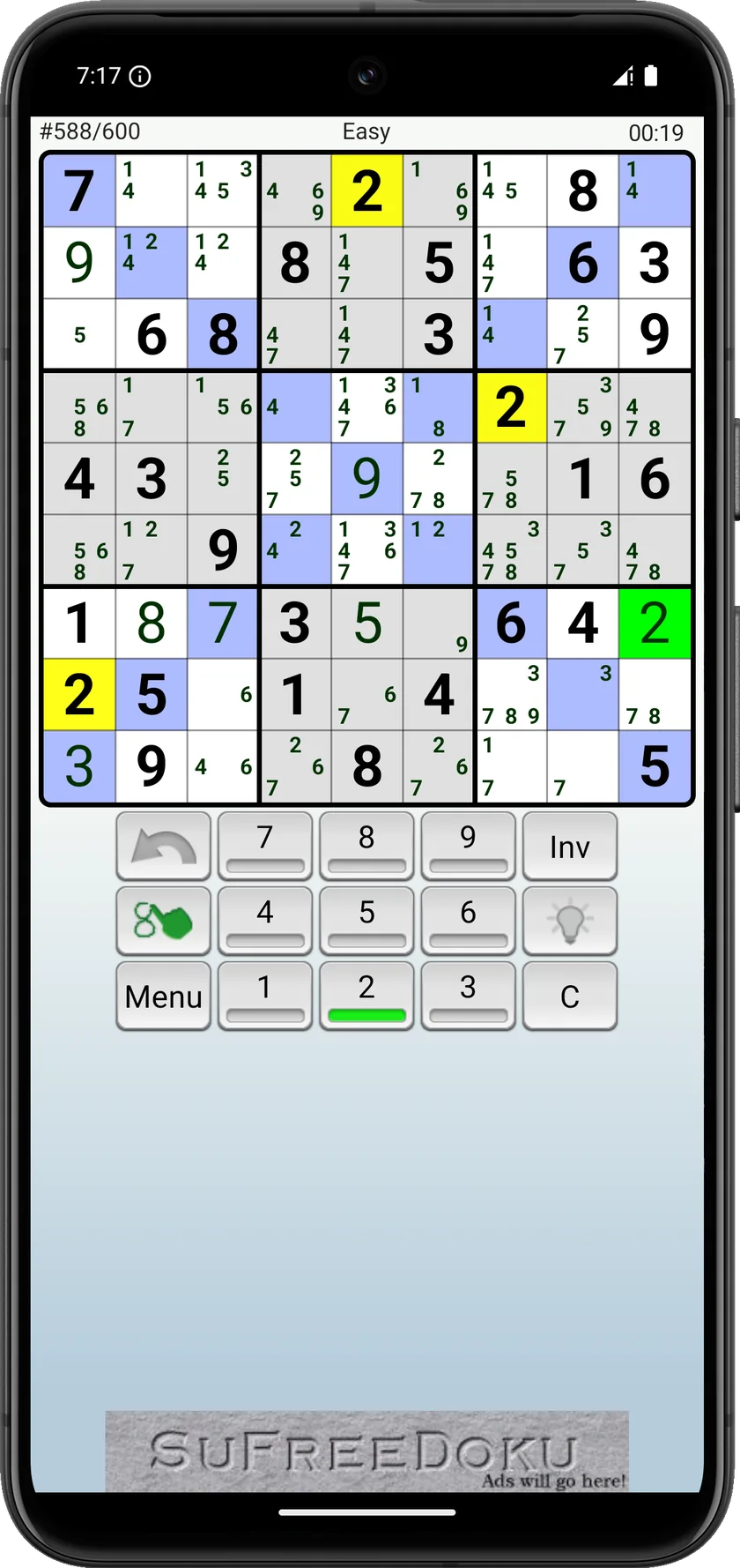 X Sudoku with both diagonal regions highlighted