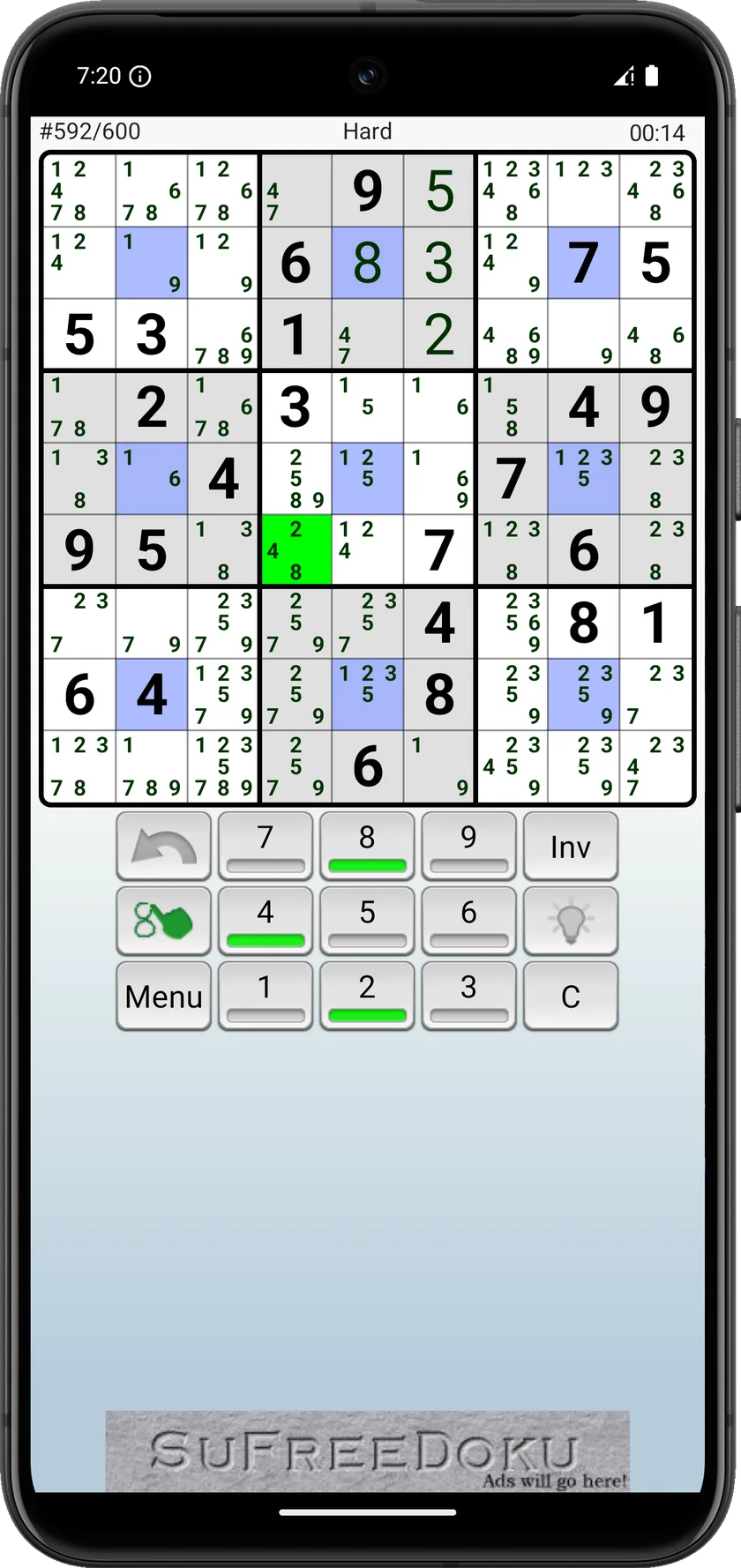 Dot variant with nine central positions forming an extra region