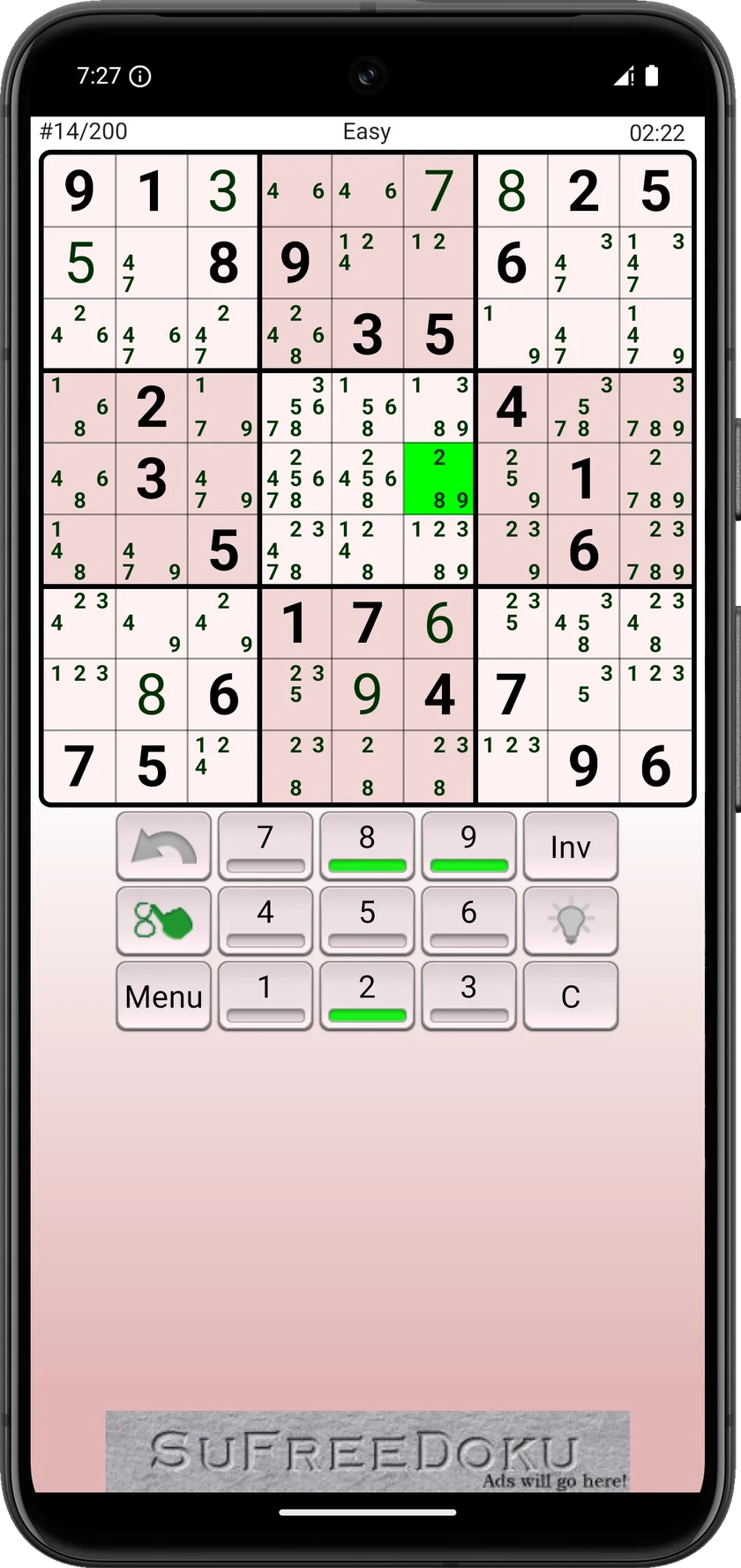 Red Free Sudoku color theme